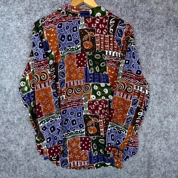Vintage Impressions Of California Shirt Womens 8 Multi Abstract 90s Secretary - Picture 2 of 7